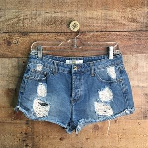 PAPAYA Distressed Denim Jeans .